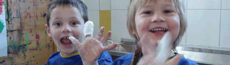 Kinder basteln Gipsm&auml;nnchen...